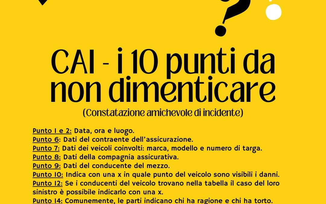 CAI – I 10 Punti da Non Dimenticare